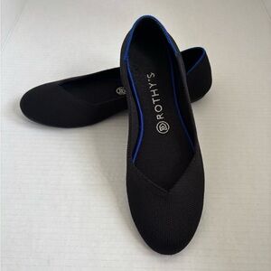 Rothy’s The Flat Black Round Toe Knit Ballet Flat Shoes Women’s Size 9.5
